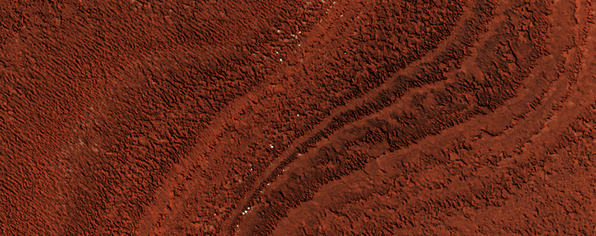 Estratos de aspecto ondulado en los depsitos estratificados del Polo Norte 