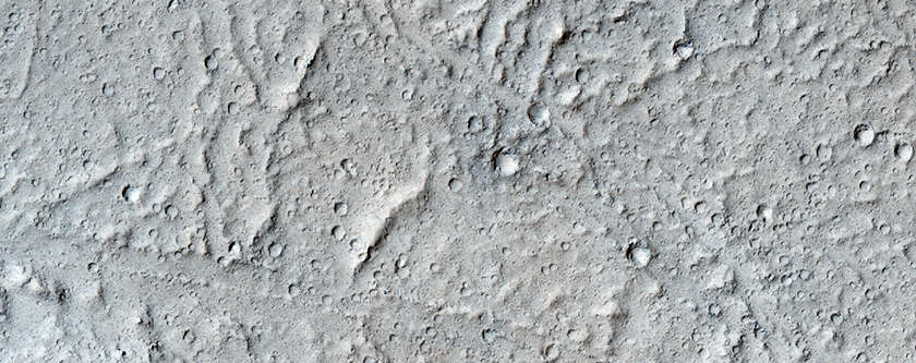 Crater Filled by Kasei Valles Flow