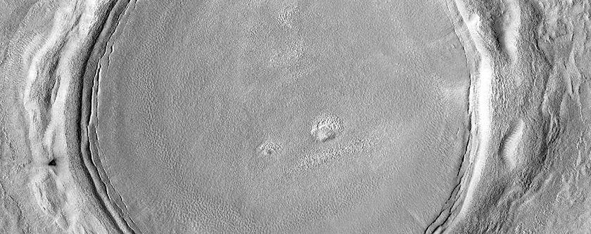 Pits and Cracks in a Mid-Latitude Crater