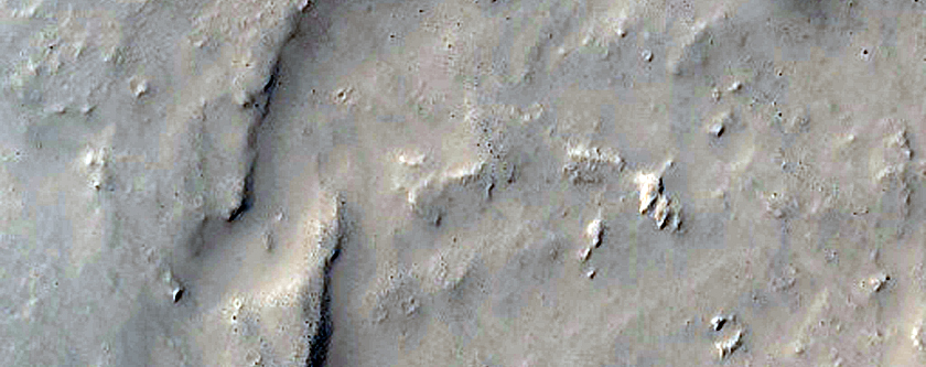 Lava Channel and Craters in Daedalia Planum