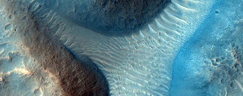 Transect Across Streamlined Landforms in Kasei Valles