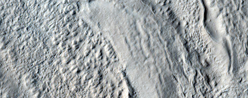 Features in Crater in North Central Arabia Region
