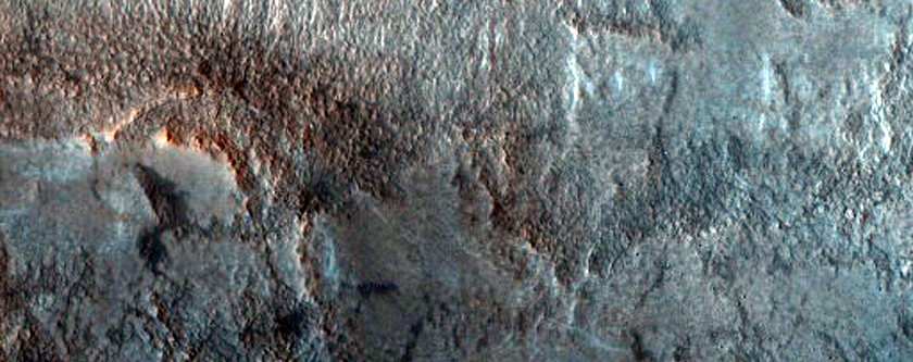 Dark Spot in Crater