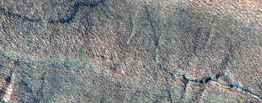 Monitor Slopes of Northern Mid-Latitude Crater