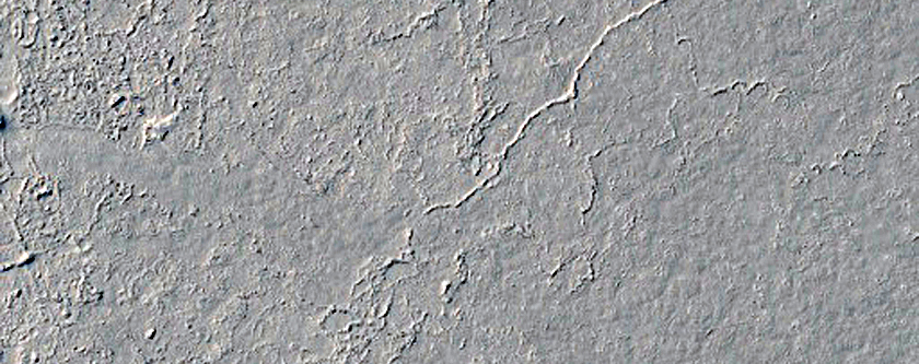 Circular Feature and Cone Cluster in Platy Lavas in Cerberus Palus