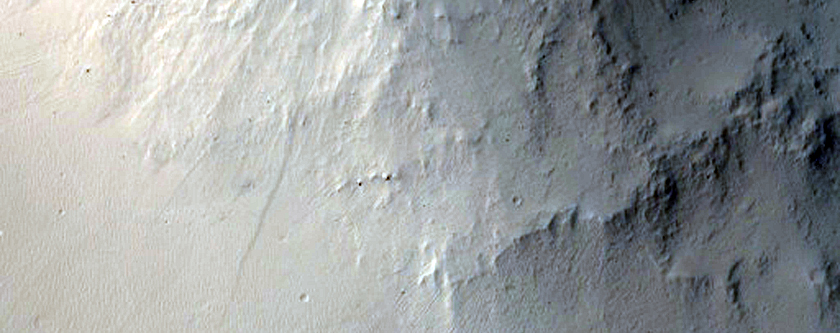Crater with Central Uplift in Amazonis Planitia