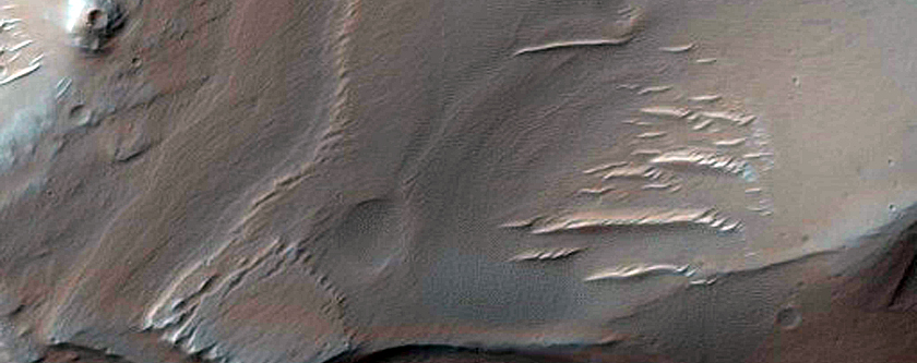 Bedrock Exposures in a Large Crater