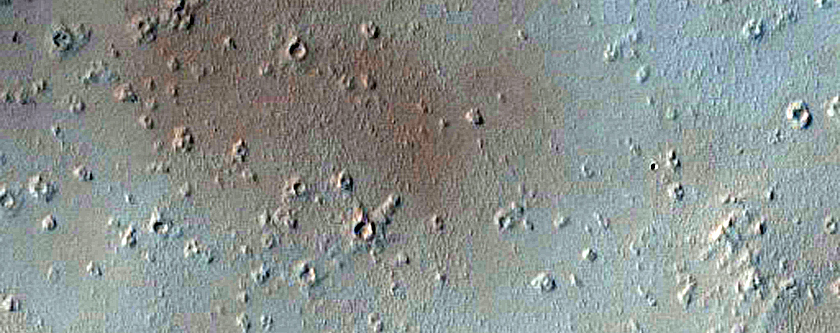 Recent Chain of Dark Spot Craters Southwest of Ascraeus Mons