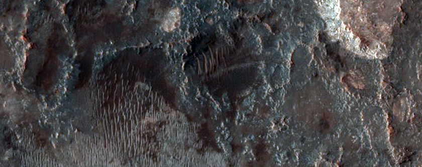 Megabreccia on Floor of Baldet Crater
