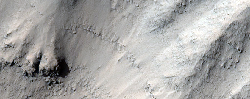 Cut Crater along Edge of Candor Chasma