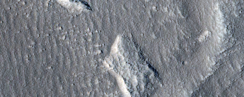 Ridges along Eroding Mesa in Protonilus Mensae