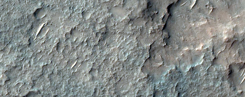 Rocky Layered Terrain Northwest of Hellas Region