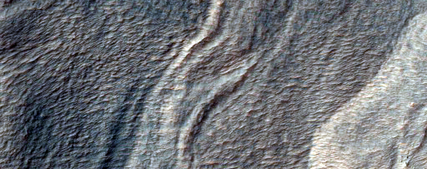 Scarp Trough and Erosion of Crater in Hellas Region
