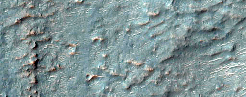 Impact Crater with Bedrock and Clays
