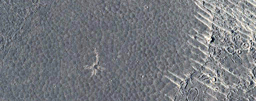 Crater Near Athabasca Valles Source
