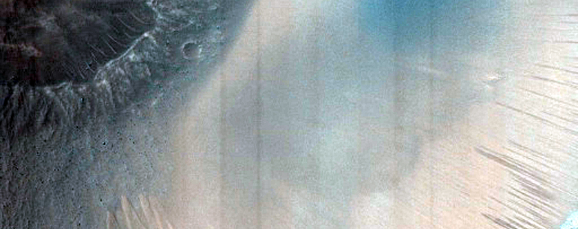 Crater on Valles Marineris Floor