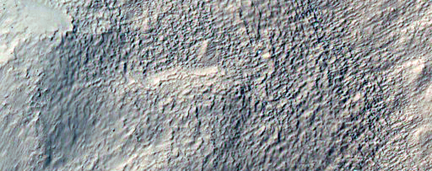 Gullies in Small Crater East of Newton Crater
