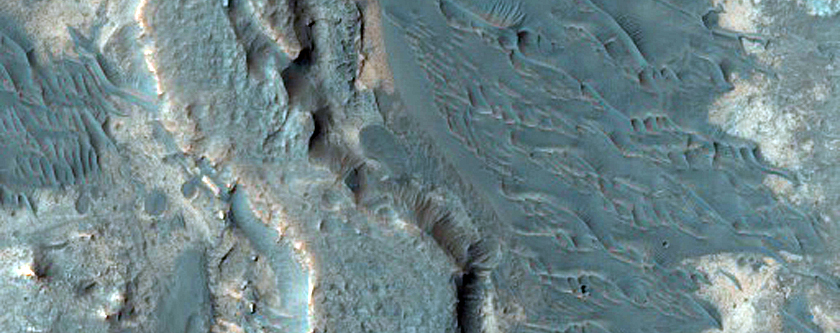 Possible Inverted Meanders in Filled Channel West of Ladon Valles
