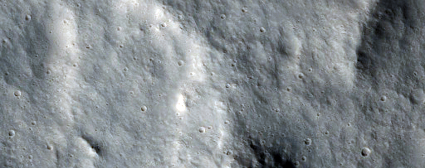 Irregular Impact Crater in Tempe Terra
