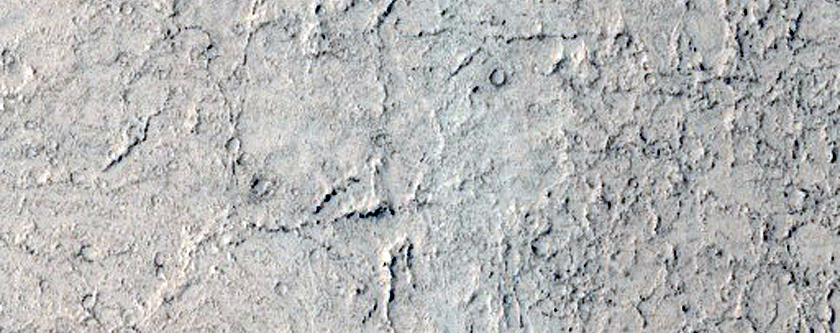 Lava Vent in Impact Crater in Elysium Planitia