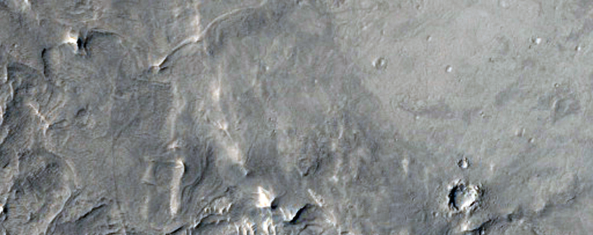 Intracrater Basin Southwest of Capen Crater
