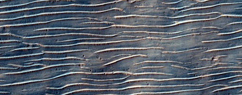 Prominent Ejecta Lobe in Hesperia Planum
