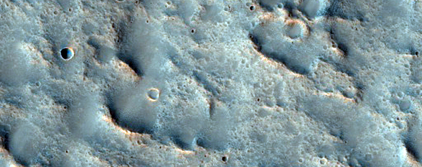 Craters in a Potential Sedimentary Plain in Libya Montes
