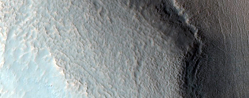 Highly-Eroded Crater Rim
