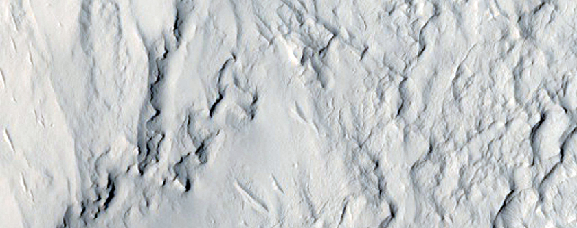 Crater with Layered Material in THEMIS Image V18397010
