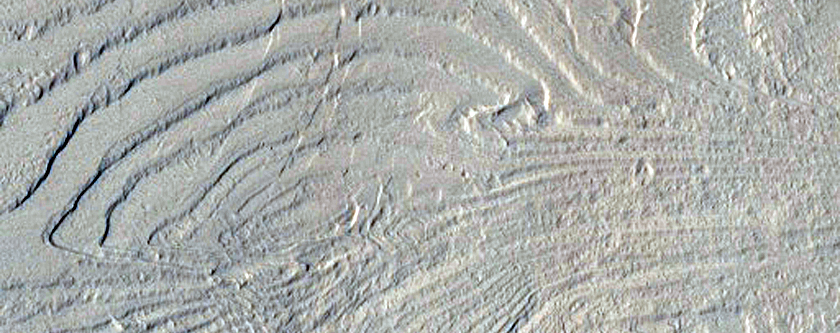 Possible Repetitive Bedding Near Base of Central Lobe of Medusae Fossae
