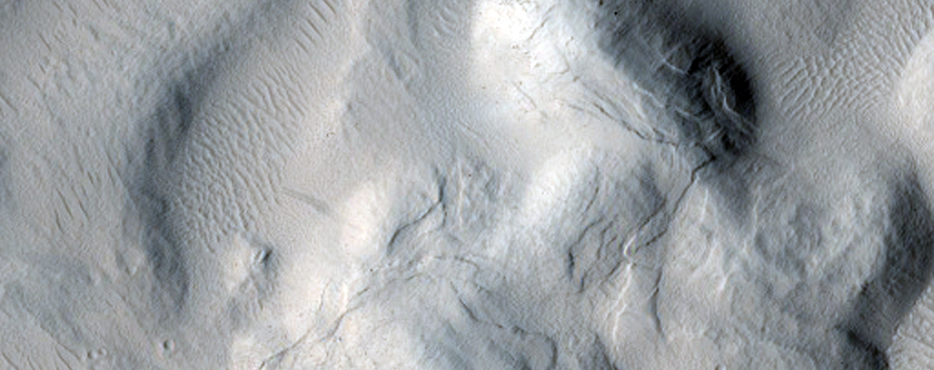 Crater Floor Material in CTX D03_028241_1982_XN_18N177W
