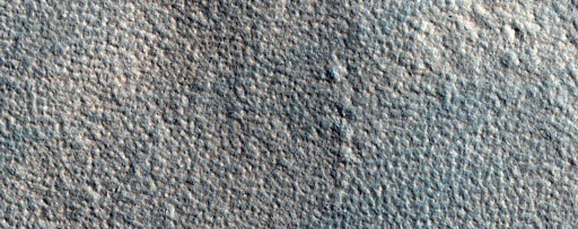 Modified Crater Ejecta in Northern Lowlands
