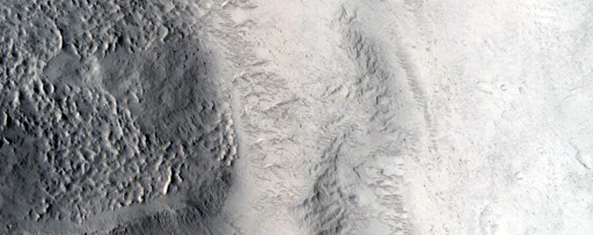 Small Delta-Like Lobe on Crater Floor
