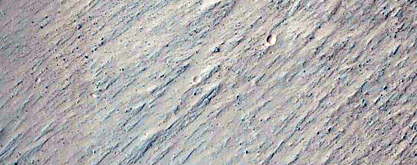 Central Uplift of Crater in Eos Chasma
