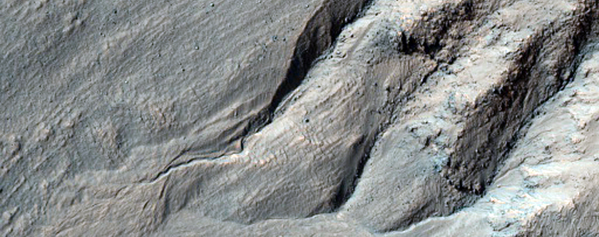 Gullied Crater Wall in Noachis Terra
