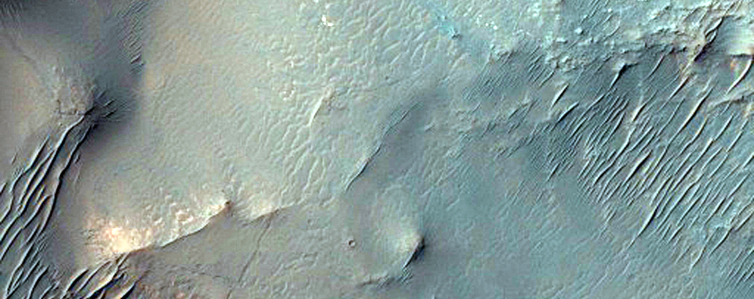 Gullied Crater with Central Uplift
