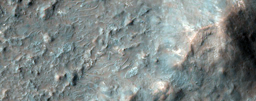 Central Uplift of Crater in Tyrrhena Terra
