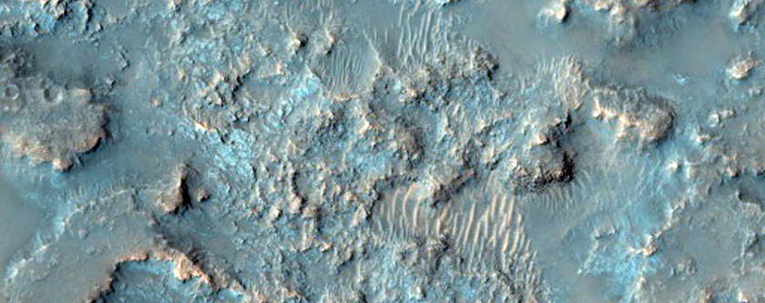 Possible Fluvial Deposits on Crater Floor
