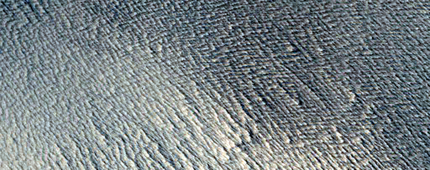 Crater South of Amazonis Sulci
