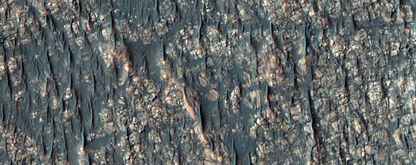Outcrops on Crater Floor in Southern Highlands
