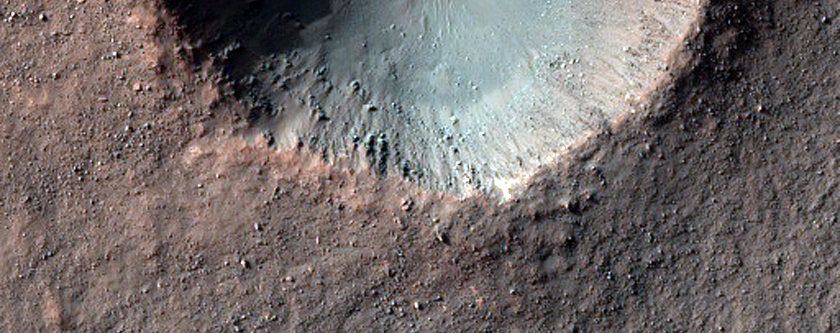 Monitor Slopes of Fresh 1-Kilometer Crater

