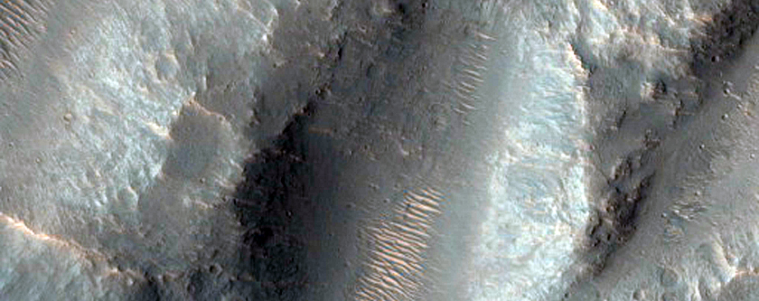Floor and Wall of Orson Welles Crater
