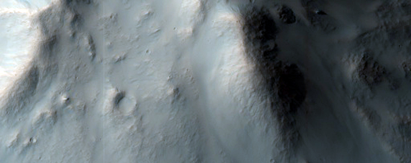 Crater on Floor of Dejnev Crater
