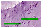 Scarp around Crater Ejecta as Seen in CTX Image