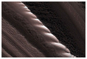 Possible Powder Avalanches at Off-Monitoring Section of North Polar Scarp