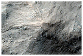 Central Peak of Unnamed Crater in Thaumasia Planum Mountains