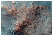 Exposed Bedrock on Western Side of 42-Kilometer Crater Central Uplift