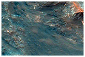 Exposed Bedrock on Western Side of 42-Kilometer Crater Central Uplift