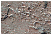 Bedrock Exposures in Crater Wall
