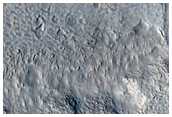 Crater with Viscous Flows and a Channel